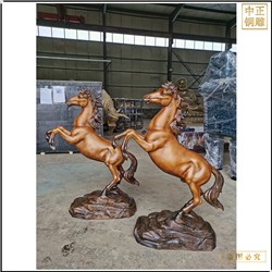 純銅小號黃古色馬到成功